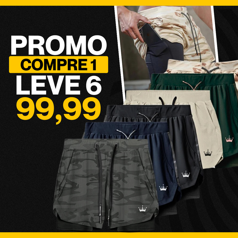 OFERTA PAGUE R$97,90 LEVE 6 - Kit Shorts DryFit™